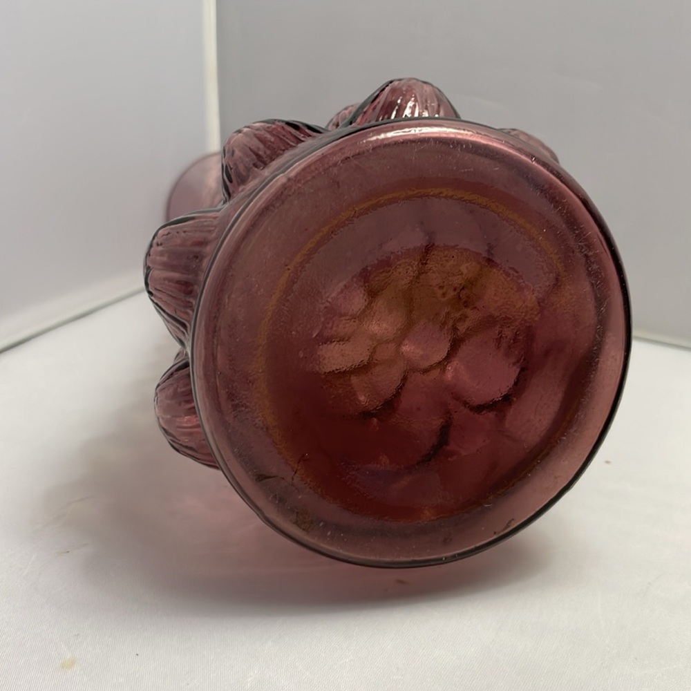 Vintage Empoli Italy Barnacle Amethyst Glass Vase‎ 11" Tall MCM - Picture 5 of 8